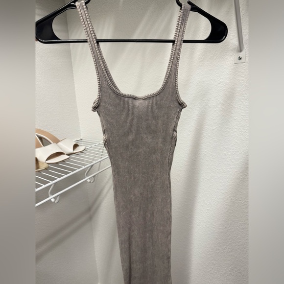 Fashion Nova Raylee Ribbed Midi Dress - Grey - Picture 3 of 4